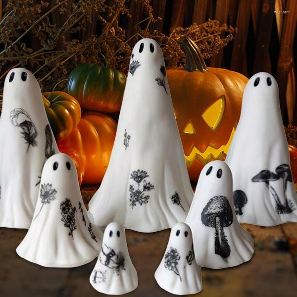 Party Dekoration Halloween Niedliche Geist Skulptur Weiße Mini Puppe Harz Ornament Szene Moderne Kunst Home Schreibtisch Dekor Geschenke