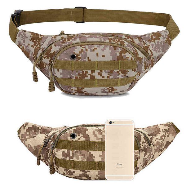 Bolsa de bolsa de bolsa de bolsa de bolsa externa da cintura tática da utilidade Bolsa de caminhada Militar Camuflagem Fanny Pack Peito UBS BUMBAG J220705