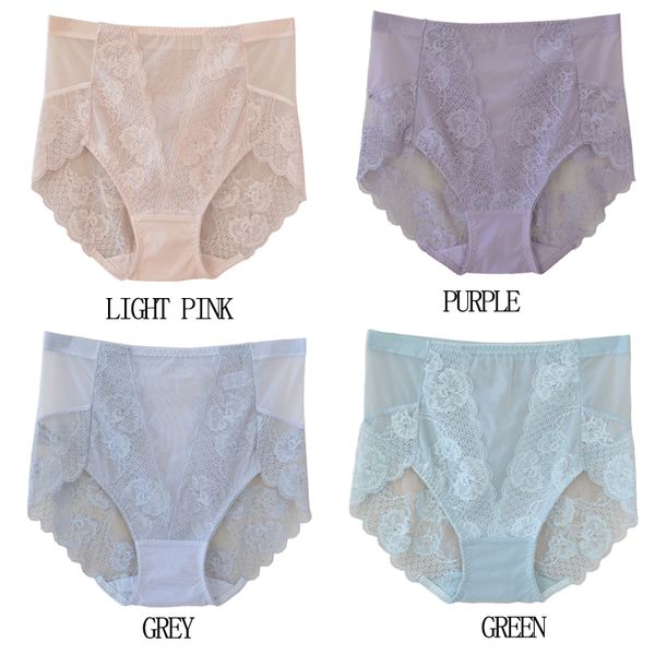 Mulheres calcinha Lady Lady Girl Girl Panties Lace Briefs High Rise Lingeries f￪meas 5pcs/pacote Aceite a cor da mistura