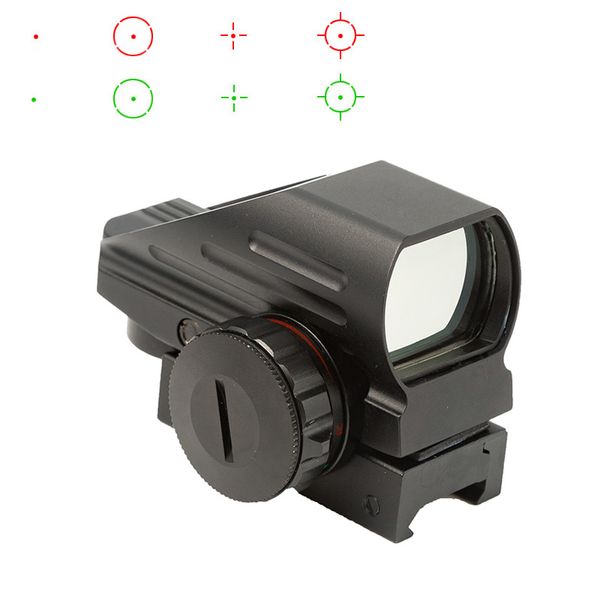 Тактическое 1x22x33 Красная точка охота на компактное рефлекторное зрение Красный и зеленый освещен с 4 типом сетка. Голографический винтовка для AR15 FIT 20 мм рельсы