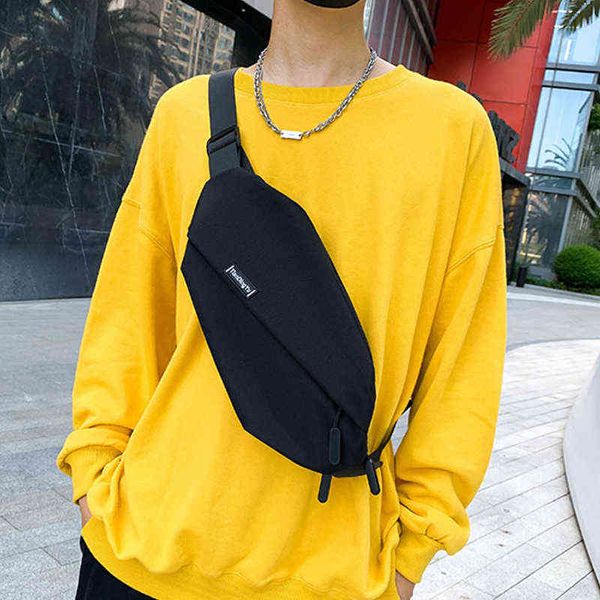 Yorai New Men 'College Student Black Waterproof Chest Bag Korean Version Women Travel Waist Bags Oxford Small Square Package J220705