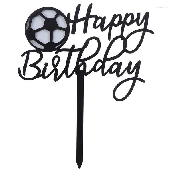 FESTIVOS FESTIVOS FUTEBOLCECIMENTO ACRYLIC Topper Novelty Soccer Feliz aniversário para decorações de festas esportivas de meninos