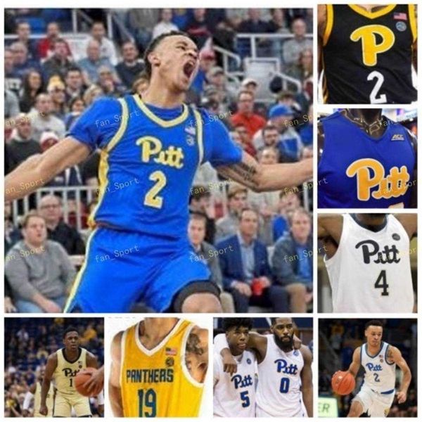 Nik1 NCAA College Pitt Panthers Basketballtrikot 21 Terrell Brown 22 Anthony Starzynski 24 Samson George 31 Onyebuchi Ezeakudo Individuell genäht