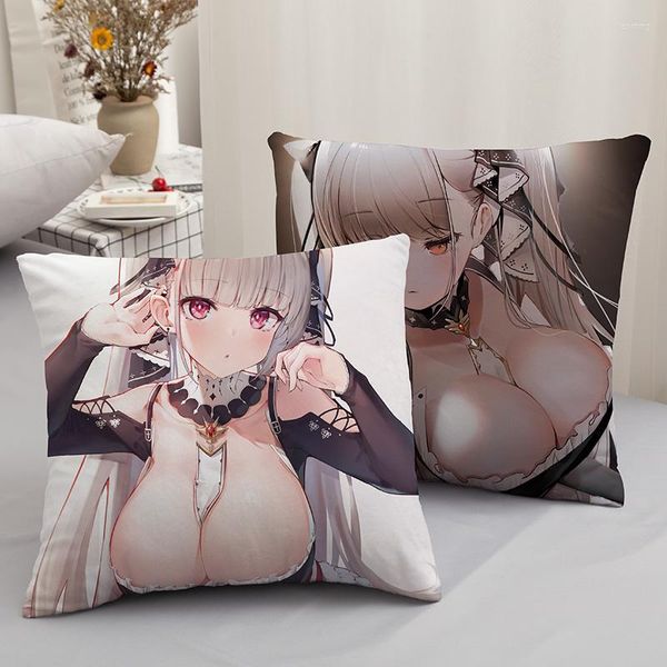 Подушка Azur Lane Multi Anime Print Print Decorative Decorative Dylowcase HMS Громный диван блюд для тела для тела