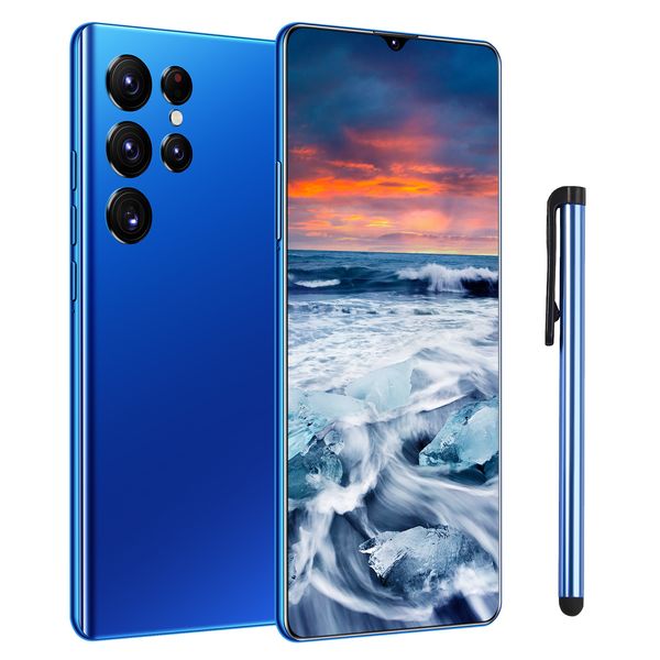 Global Sürüm Akıllı Telefon 7.2 inç Cep Telefonu Çift SIM Hücre 16GB 1T Andriod Smart 10 Core 6800mah 32MP HD Krem 4G Yüz Kimliği Kilit Açma