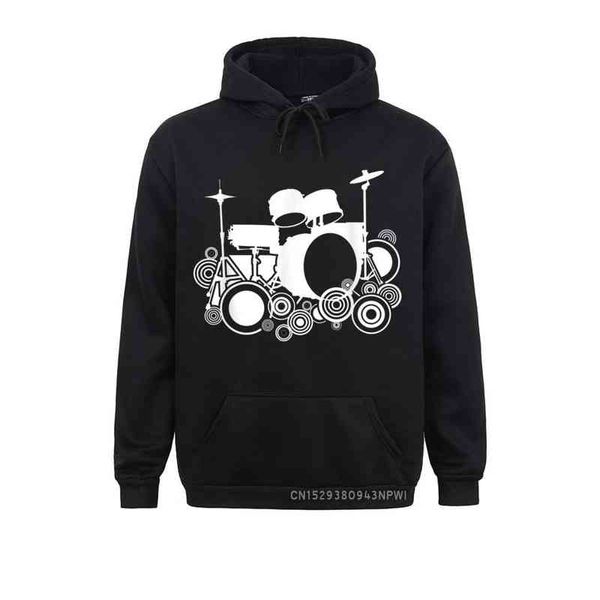 Felpe con cappuccio Felpe con cappuccio Cool Drum Kit Percussioni Pullover da batterista retrò vintage Felpe con cappuccio invernali Abiti da compleanno a maniche lunghe Felpe novità