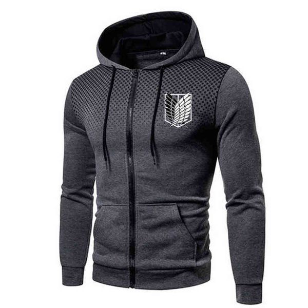 Herren Hoodies Sweatshirts High Street Plus Samt Digitaldruck Polka Dot Herren Hoodie Attack on Titan Outdoor Street Sports Reißverschluss Sweatshirt