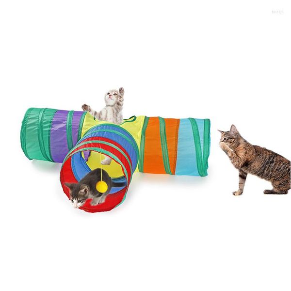 Cat Toys Indoor 2/3/4 Way Tunnel pieghevole divertente tubo giocattolo puzzle interattivo gattino cucciolo nascosto