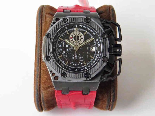 Роскошные мужские часы n V5, качество Eta 7750, хронограф с автоматическим механизмом, черный резиновый ремешок, керамический безель, титановый корпус с пвд