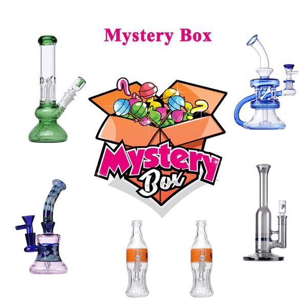 Mystery Box Glasbongs Berauschende Glaswasserpfeifen Beliebte Überraschungsbox mit Dab Rigs Muti Styles Rauchpfeifen