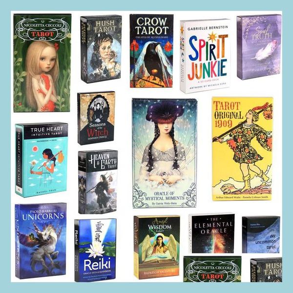 Kartenspiele Tarot Deck Karten Fortune Golden Telling Game Spielzeug Art Nouveau The Green Witch Celtic Thelma Steampunk Board Großhandel Drop Dhvnp