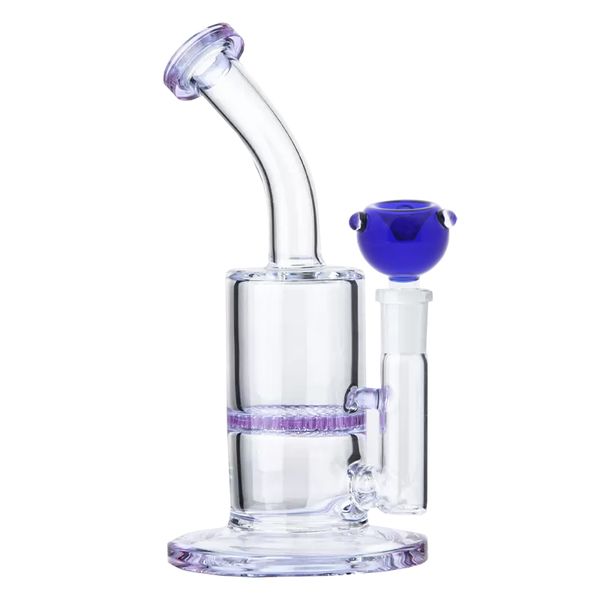 Pipa ad acqua in vetro per fumatori Bong Recycler Percolatore Camera a nido d'ape Filtrazione Narghilè Dab Rigs all'ingrosso