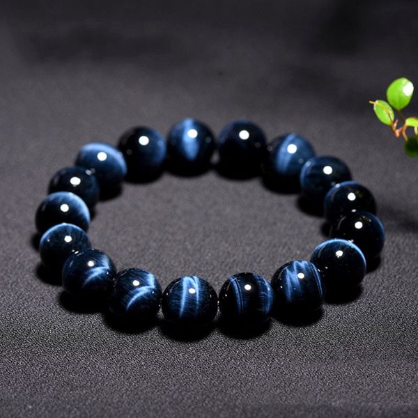 Braccialetti di moda blu royal occhio di tigre per donna uomo regalo braccialetto in pietra naturale con fulmine Pulsera Hombre