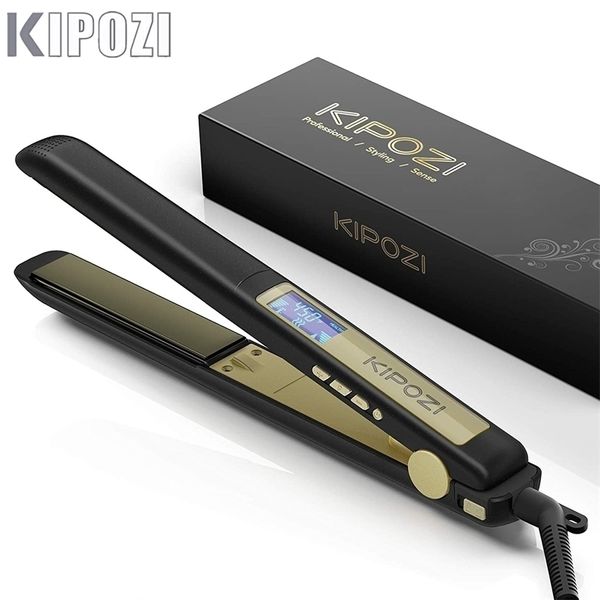 Выпрямители волос Kipozi Professional Striaggener Dual Volotag Мгновенный нагрев плоский железо 2 в 1 Curler LCD Digital Display 220921