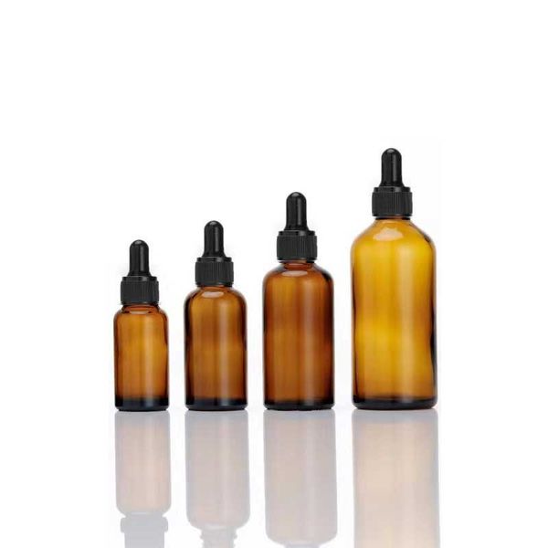 vendita all'ingrosso 50ML 100ML Flacone contagocce in vetro marrone vuoto per l'erogazione di essenze di olio essenziale di aromaterapia