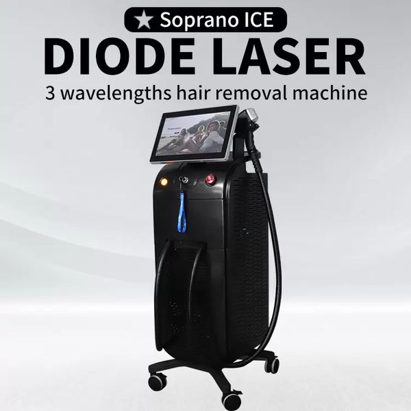 Macchina per la depilazione con apparecchiature RF a diodi laser 808 Depilatore elettrico indolore per il viso in titanio con ghiaccio professionale per donne Depilatori