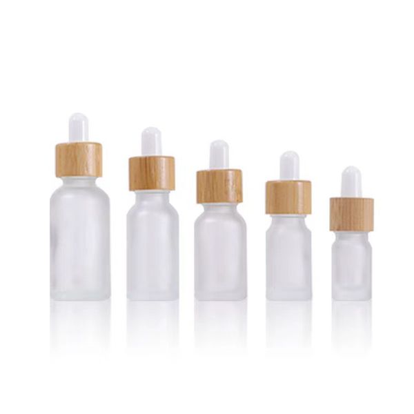 5ml 10ml 15ml 20ml 30ml 50ml 100ml de bambu e círculo de madeira garrafa de gotas fosco vazia para cuidados com o óleo essencial para cuidados com a solução de estoque de cuidados com a solução de amostra pequena garrafa de amostra