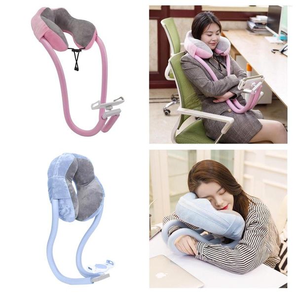 Cuscino collo a forma di U con supporto per telefono tablet a collo di cigno Cuscino per dormire Lettura flessibile per l'ufficio di viaggio