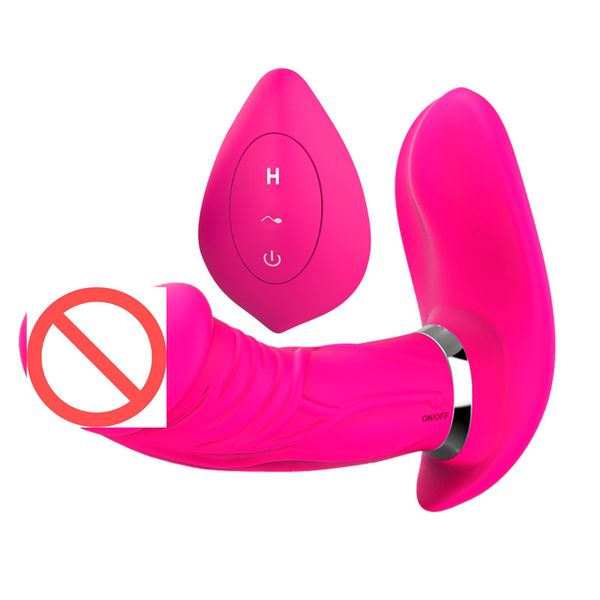 Sexspielzeug Vibratoren Paar weiblicher Masturbator mit Nachahmung Penisheizung Stretching Vibrator drahtlose Fernbedienung Produkte für Erwachsene LE3C 2FZ5