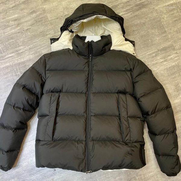 Piumino invernale da uomo Cappotto con cappuccio Parka di piume maschili Capispalla spesso caldo Piumino nero Casaco Masculino