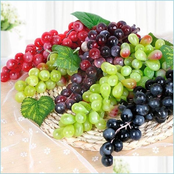 Decoração de festa Mini Simação Fruta 36 Uvas Buncos Uva Artificial Plástico Plástico Falce Longe Casamento Jardim de Casamento Nerdsropebags500mg Dhayh