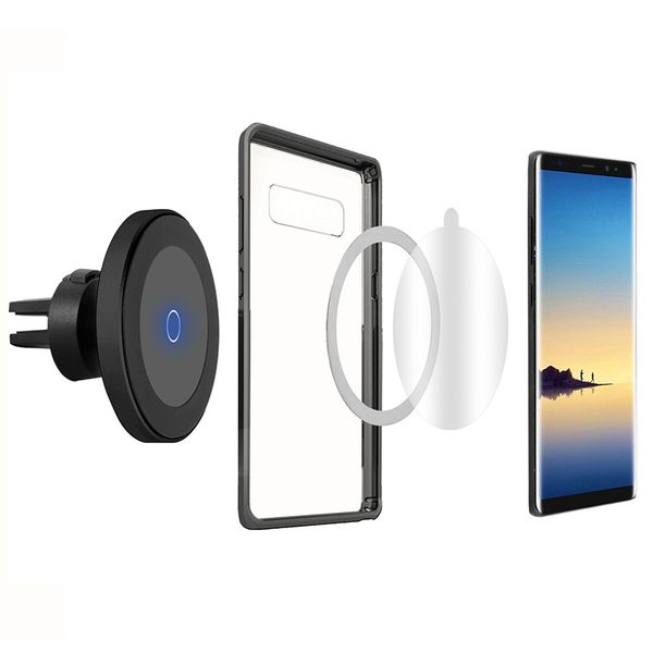 Caricatore rapido wireless per auto 2 in 1 Supporto magnetico da tavolo per presa d'aria da 10 W per iPhone 14 13 8 X XS Max Samsung Galaxy S6 S7 S8 Plus