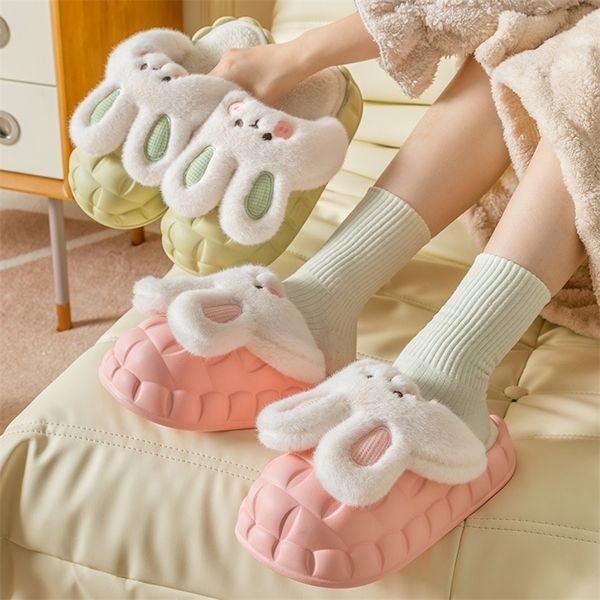 Pantofole Invernali Calde Scarpe Di Pelliccia Simpatiche Pantofole Con Orecchie Di Coniglio Suola Morbida Scivoli In Peluche Per Interni Da Donna Scivoli Soffice Coniglietto Pantofole Ciabatte Scarpe 220921