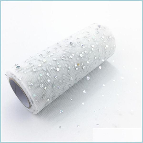 Decoração de festa 10yards 15 cm de lantejoula glitter tle roll roll wedding laser laser organza serra de Natal decorações de chá de bebê entrega de gota dhhnxq