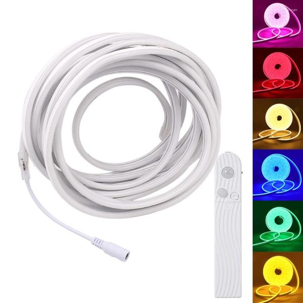 Tiras DC 5V Sensor Neon Strip IP65 Impermeável 120LEDS/M 2835 LED flexível LED vermelho Rosa Branco lâmpada azul decoração interna Decoração