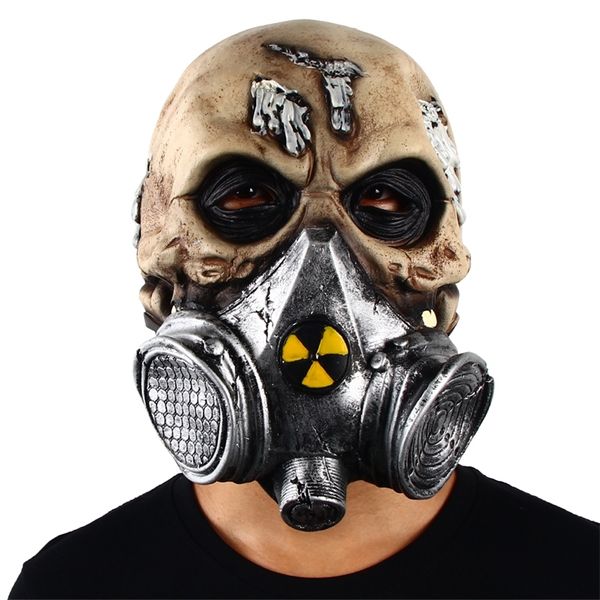 Maschere per feste Skull Biohazard Maschera spaventosa Zombie Terrore Copricapo Halloween Horror Costume cosplay Puntelli in lattice 220920