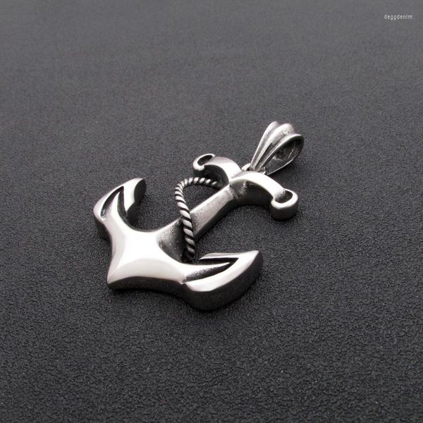 Collane a ciondolo punk 316L in acciaio inossidabile color argento anchor di gioielli marittimi per regalo