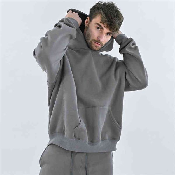 Hoodies masculinos moletom 2021 ginásios de inverno masculino algodão hoodie fitness musculação moletom jaqueta alta bolsos canguru qualidade marca roupas com capuz