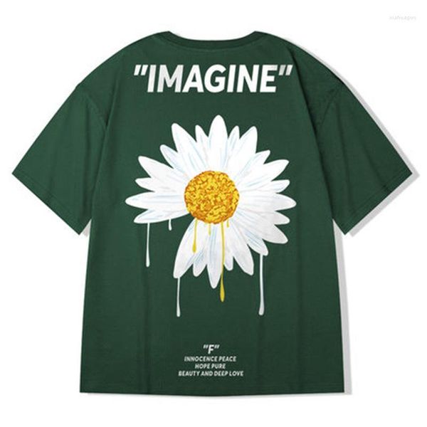 T-shirt da uomo T-shirt da uomo 2022 Camicia estiva Streetwear Uomo T-shirt Hip Hop oversize T-shirt con stampa floreale Harajuku Manica corta