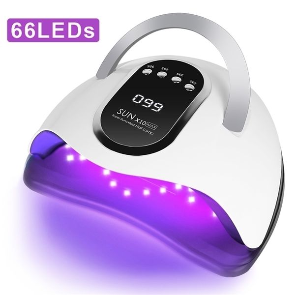 Essiccatori per unghie Lampada per asciugatura a LED per asciugatura 66 UV Perline Gel per manicure Smalto per gel Sensore a infrarossi Attrezzatura professionale 220921