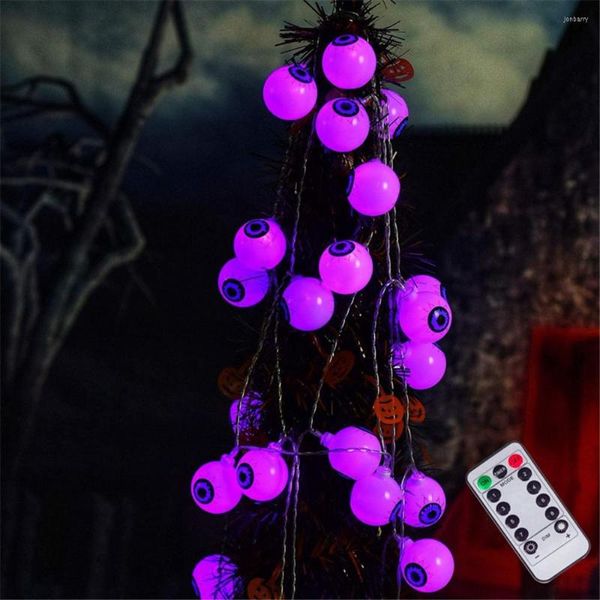 Saiten Halloween Niedliche Augapfel-Lichterkette 8 Modi 30 LEDs Batteriebetriebene Feiertagsdekoration für Party-Yard-Dekor