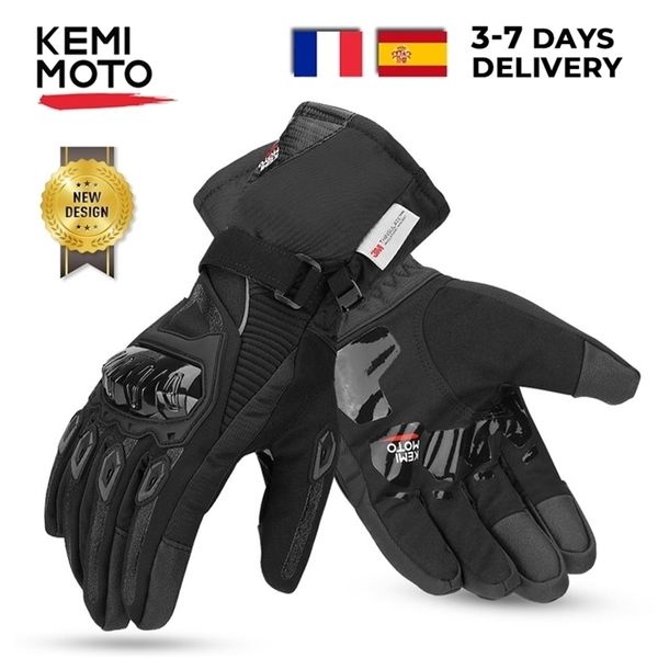 Guanti Five Fingers KEMiMOTO Guanti moto invernali Touch Screen Motocross Guanti invernali protettivi antivento impermeabili Uomo Guanti Moto Luvas 220921