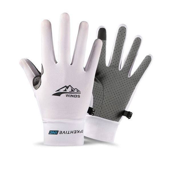 Fünf Finger Handschuhe Sommer Handschuhe Für Männer Radfahren Anti UV Frauen Frühling Eis Seide Zwei Finger Touchscreen Camping Fahren Sport Reiten angeln Handschuhe 220921