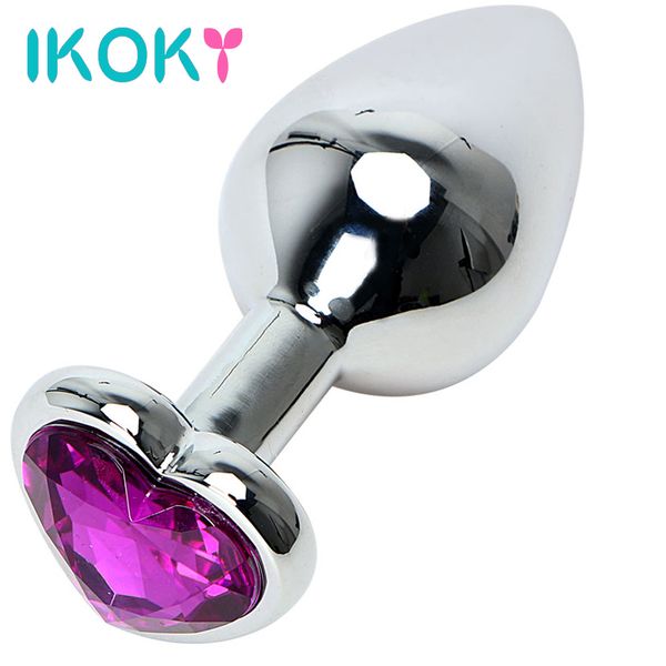 Itens de beleza ikoky coração massageador massageiro romântico plug plug jóias de cristal erótico brinquedos sexy para mulheres gays gays gay