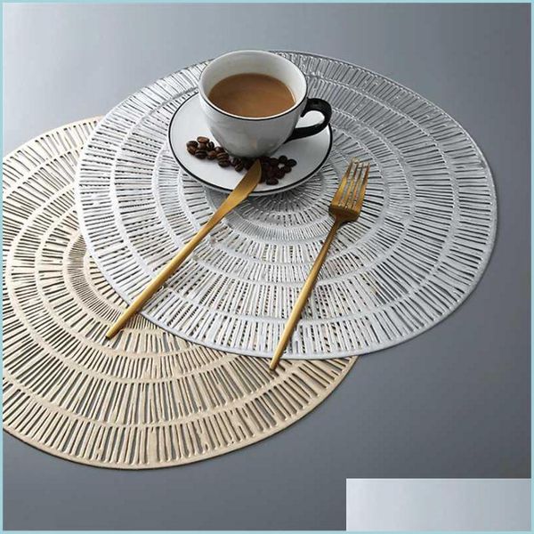 Mats Pads Simple Round Coffee Cup And Saucer Cushion Plate Spessa tinta unita Calore Insation Tovaglietta occidentale Decorativa Drop Delivery Dhpaw