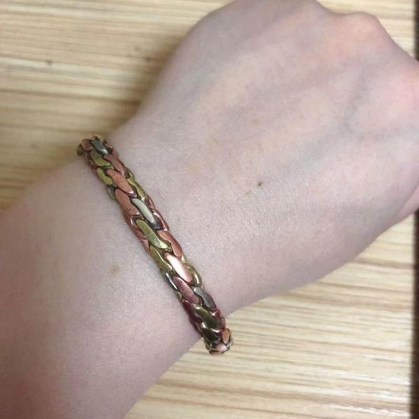 Bangle Br002 Этнический тибетский 3 Цветная медная плетена