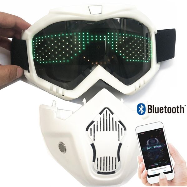 Maschere per feste App staccabile Maschera LED Flash Carnevale Matrix Tabellone Programmabile Testo Animazione Occhiali luminosi 220920