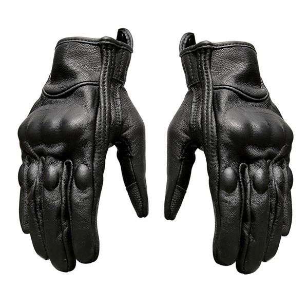 Cinco Dedos Luvas Genuíno Goatskin Couro Luvas de Motocicleta Moto Protetora Engrenagens Touch Screen Homem Presente Ciclismo Luva Racing Guantes 220921