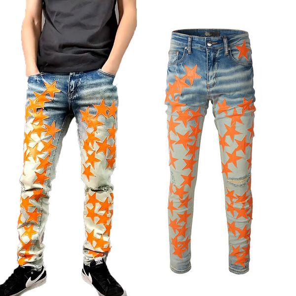 Fashion Star Design Jeans Pantaloni da uomo in denim Pantaloni di qualità Taglia USA 28-40 Pantaloni in difficoltà Pantaloni da uomo hip-hop di lusso di marca