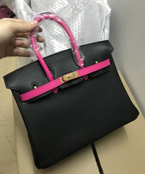 Markengeldbeutel Luxus Bag Designer Handtasche 25 cm maßgeschneiderte Totes vollständig handgefertigt Swift Ledernähte Split Farben Großhandel Preis Preis