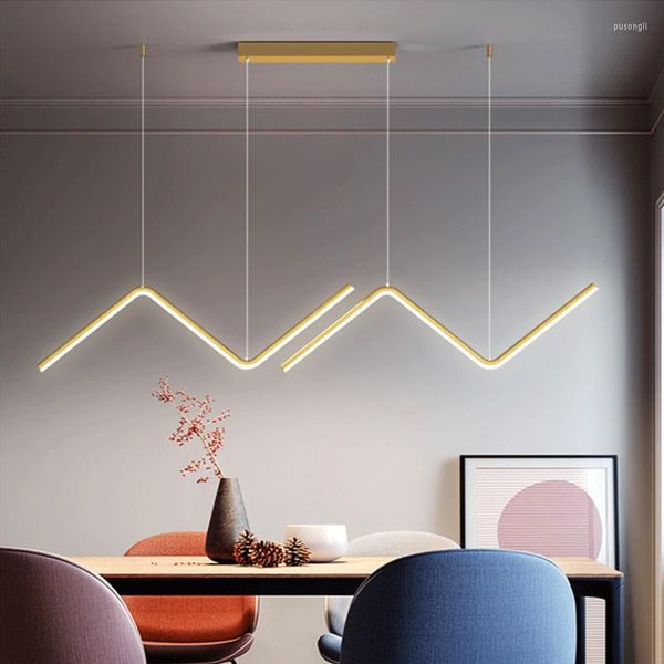 Pendelleuchten Deckenleuchter für Esstisch Küche Wohnzimmer Café LED Golden Home Design Suspension Dekor Beleuchtung