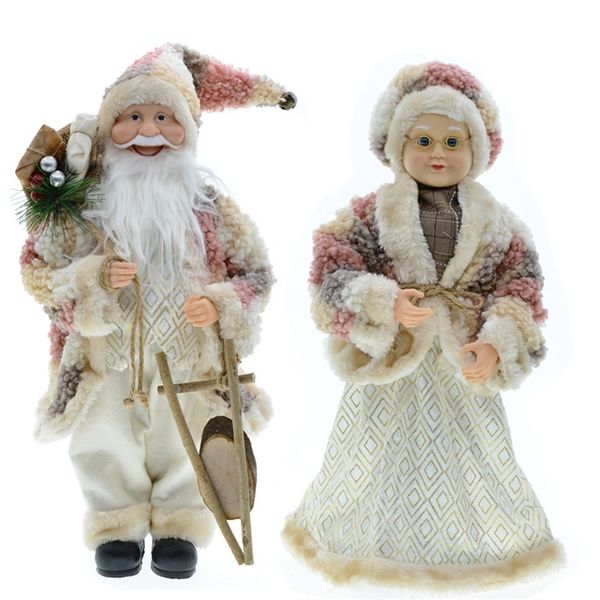 Decorazioni natalizie Ornamenti per l'albero di Natale Big Standing Babbo Natale Figurine Giocattoli per bambole in peluche Regalo Decorazioni natalizie per la casa Anno Navidad 220921