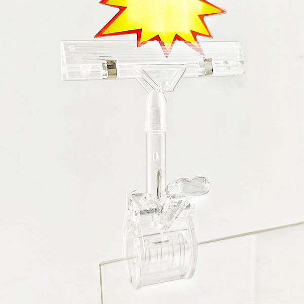 Publicidade exibir plástico pop clipe de preço de preço placa de sinal forte portador de suportes de base giratória lojista