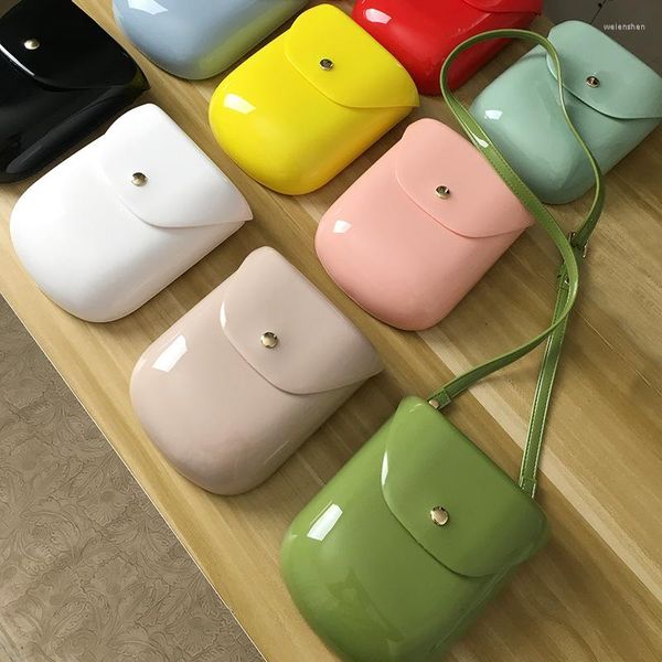 Akşam çantaları kadın moda omuz kayışı çantası 2022 bahar pvc çanta kadın parlak hasp telefon bayanlar crossbody messenger