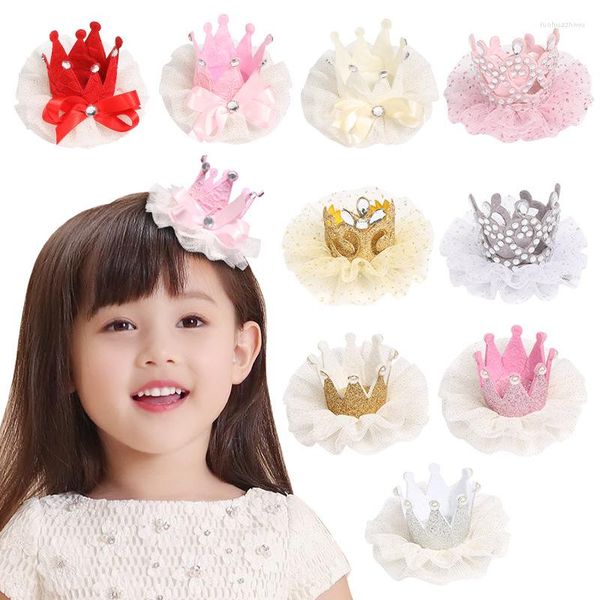 Haarschmuck Kinder Glitzer Mesh Krone Haarnadel Mädchen Perle Prinzessin Spitze Seitenclip Geburtstag Baby BoutiqueSweets