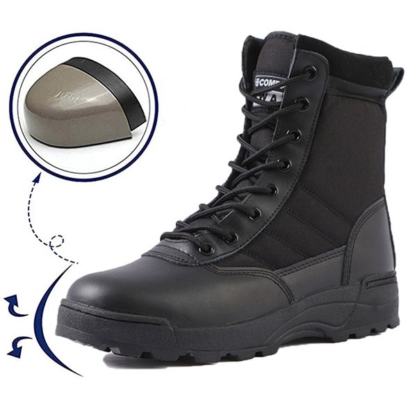 Sapatos de segurança Caminhando de combate militar acampamento Trekking Fishing Non Slip Buffer Shock Men Outumn Men Spring Spring Breathable 220921